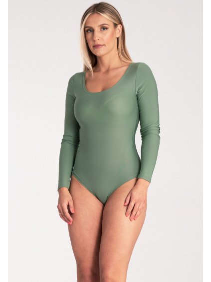 OLIVOVÉ DÁMSKÉ BODY S VÝSTŘIHEM