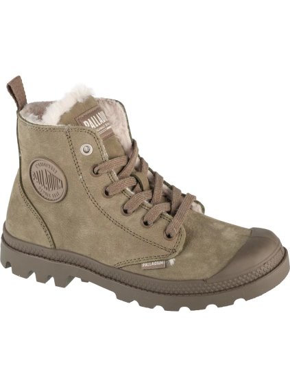 TMAVĚ ZELENÉ DÁMSKÉ ZATEPLENÉ KOTNÍKOVÉ TENISKY PALLADIUM PAMPA HI ZIP WL (Velikost 37)