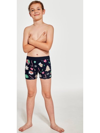 CHLAPECKÉ VÁNOČNÍ BOXERKY BOKSERKI CORNETTE KIDS BOY (Barva modrá, Velikost 110/116)