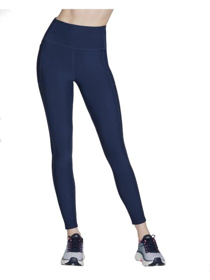 TMAVĚ MODRÉ DÁMSKÉ LEGÍNY SKECHERS GO FLEX RIB FL HW LEGGING