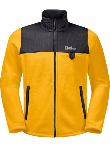 HOŘČICOVÁ PÁNSKÁ FLEECOVÁ BUNDA JACK WOLFSKIN DNA GRIZZLY FLEECE FZ M (Velikost 3XL)