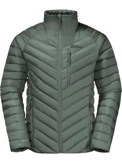 TMAVĚ ZELENÁ PÁNSKÁ PÉŘOVÁ BUNDA JACK WOLFSKIN PASSAMANI DOWN JKT M (Velikost 3XL)