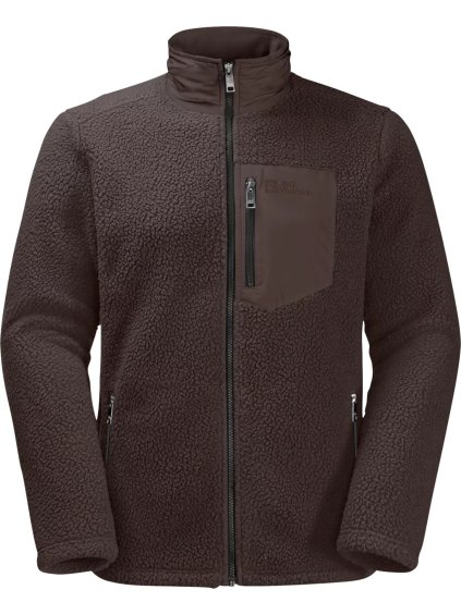 HNĚDÁ PÁNSKÁ FLEECOVÁ MIKINA JACK WOLFSKIN KINGSWAY FLEECE M