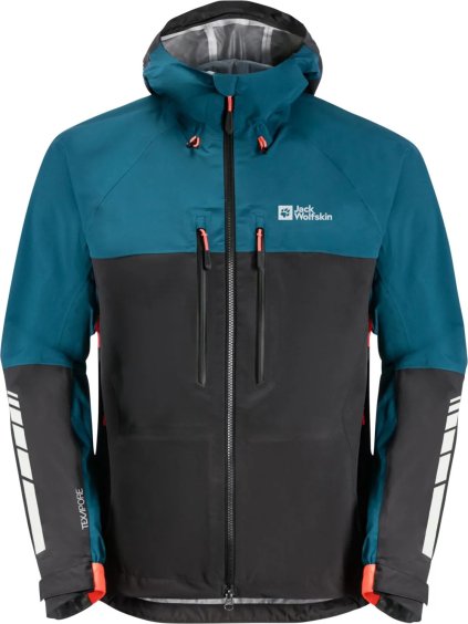 MODRO-ČERNÁ PÁNSKÁ TURISTICKÁ BUNDA JACK WOLFSKIN MOROBBIA 3L JKT M (Velikost L)