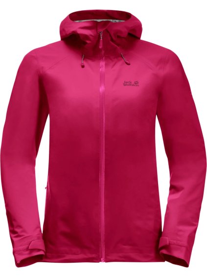 TMAVĚ RŮŽOVÁ DÁMSKÁ SPORTOVNÍ BUNDA JACK WOLFSKIN HIGHEST PEAK 3L JKT W (Velikost L)