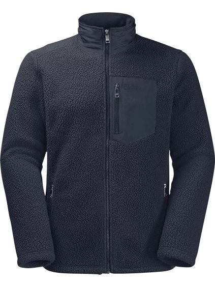 TMAVĚ MODRÁ PÁNSKÁ FLEECOVÁ MIKINA JACK WOLFSKIN KINGSWAY FLEECE M