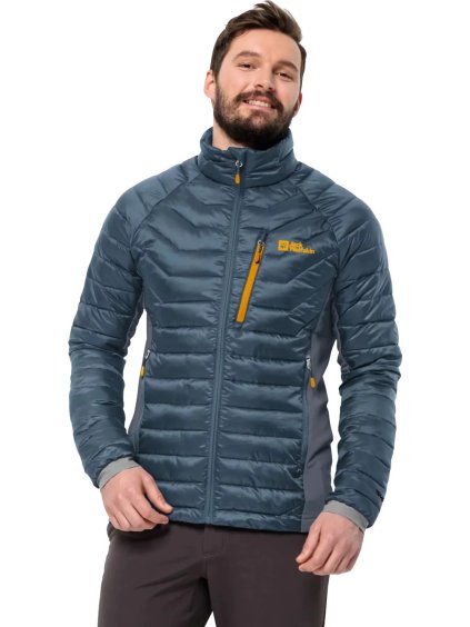 MODRÁ PÁNSKÁ PROŠÍVANÁ BUNDA JACK WOLFSKIN ROUTEBURN PRO INS JACKET