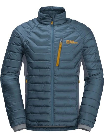 MODRÁ PÁNSKÁ PROŠÍVANÁ BUNDA JACK WOLFSKIN ROUTEBURN PRO INS JACKET (Velikost L)