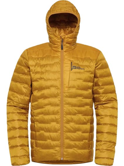 HOŘČICOVÁ PÁNSKÁ PROŠÍVANÁ BUNDA JACK WOLFSKIN PASSAMANI DOWN HOODY M (Velikost L)