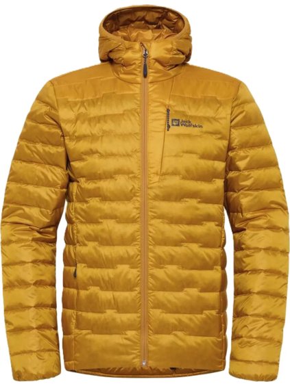 HOŘČICOVÁ PÁNSKÁ PROŠÍVANÁ BUNDA JACK WOLFSKIN PASSAMANI DOWN HOODY M