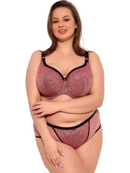 ČERNO-RŮŽOVÉ DÁMSKÉ KALHOTKY GAIA (Velikost 4XL, Barva černo-růžová)