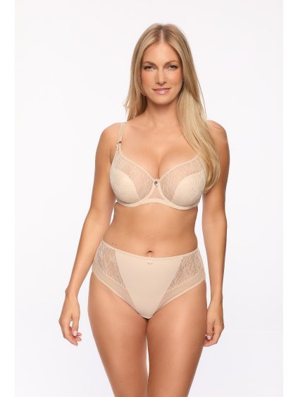 TĚLOVÉ DÁMSKÉ KALHOTKY KLASICKÉHO STŘIHU GAIA (Velikost 2XL, Barva béžová)