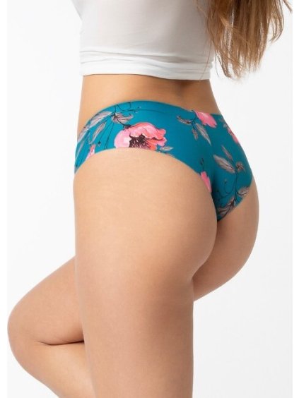 SMARAGDOVÉ DÁMSKÉ BRAZILKY S KVĚTINOVÝM VZOREM JULIMEX WILD ROSE BRASIL
