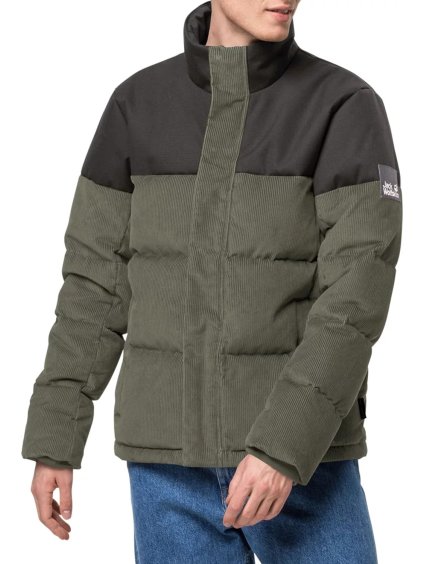 TMAVĚ ZELENÁ PÁNSKÁ ZIMNÍ BUNDA JACK WOLFSKIN NATURE CORDUROY JKT M