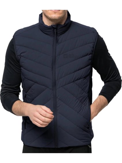 TMAVĚ MODRÁ PÁNSKÁ SPORTOVNÍ VESTA JACK WOLFSKIN ATHLETIC DOWN VEST M