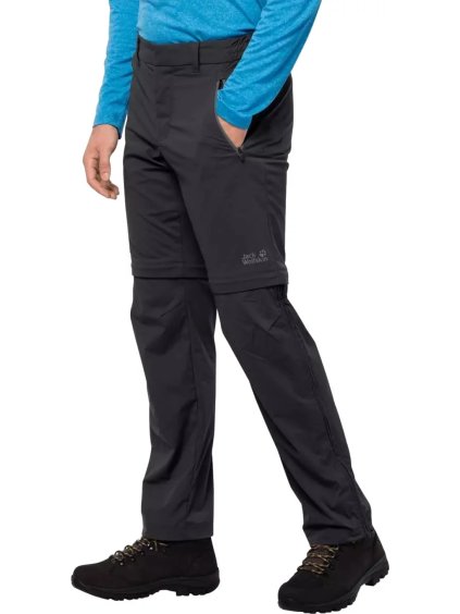 ČERNÉ PÁNSKÉ TURISTICKÉ KALHOTY JACK WOLFSKIN OVERLAND ZIP AWAY PANTS M