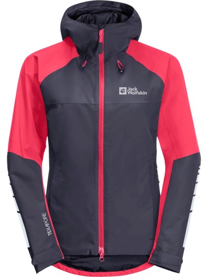 ČERNO-RŮŽOVÁ DÁMSKÁ SPORTOVNÍ BUNDA JACK WOLFSKIN MORROBIA 2L JKT W (Velikost M)