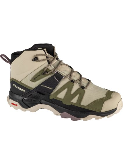 KHAKI DÁMSKÉ TURISTICKÉ KOTNÍKOVÉ BOTY SALOMON X ULTRA 4 MID GTX (Velikost 42 2/3)