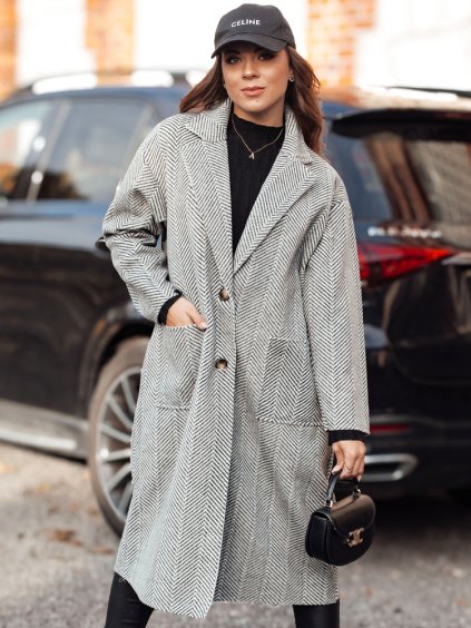 DLOUHÝ ŠEDÝ OVERSIZE KABÁT AVELINNI