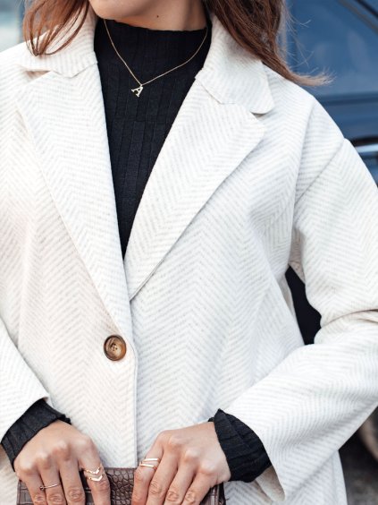 SMETANOVÝ DÁMSKÝ OVERSIZE KABÁT ELEGANTWAY