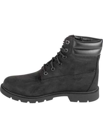 ČERNÉ DÁMSKÉ KOŽENÉ KOTNÍKOVÉ BOTY TIMBERLAND LINDEN WOODS WP 6 INCH