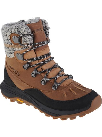 HNĚDO-ČERNÉ DÁMSKÉ ZIMNÍ TURISTICKÉ BOTY MERRELL SIREN 4 THERMO DEMI ZIP WP (Velikost 41)