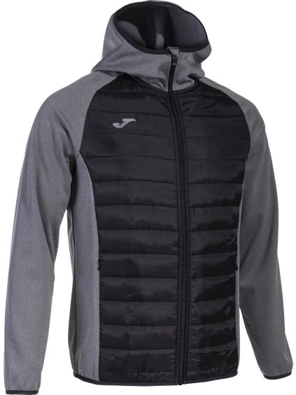 ŠEDO-ČERNÁ PÁNSKÁ SOFTSHELLOVÁ BUNDA JOMA BERNA III SOFTSHELL HOODIE (Velikost L)