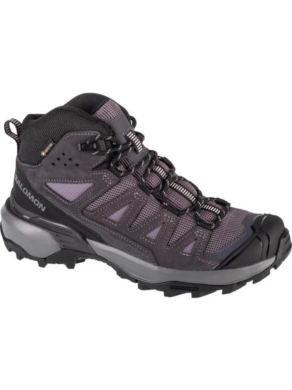 TMAVĚ ŠEDÉ DÁMSKÉ TURISTICKÉ KOTNÍKOVÉ BOTY SALOMON X ULTRA 360 LTR MID GTX W (Velikost 37 1/3)