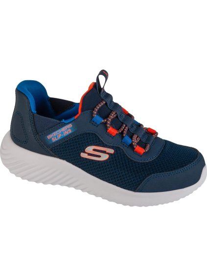 TMAVĚ MODRÉ CHLAPECKÉ TENISKY SKECHERS SLIP-INS: BOUNDER - BRISK-BURST
