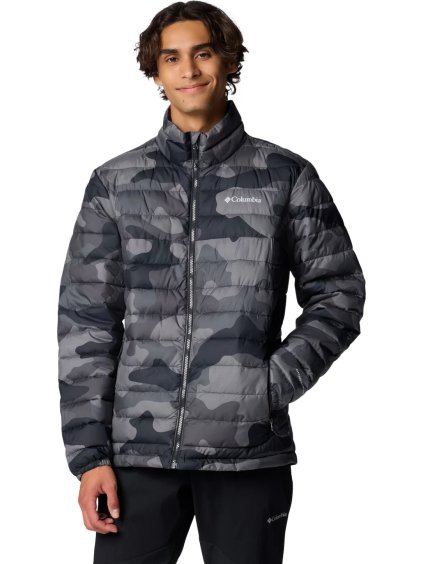 ČERNÁ PÁNSKÁ SPORTOVNÍ BUNDA S POTISKEM COLUMBIA POWDER LITE II PRINTED JACKET (Velikost L)
