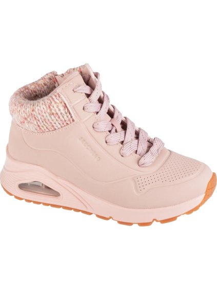 PUDROVÉ KOTNÍKOVÉ ZIMNÍ TENISKY SKECHERS UNO GEN1 - DARLING DAZE (Velikost 28)