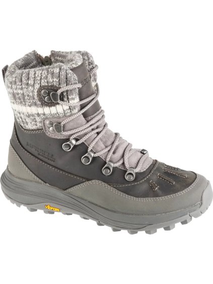 TMAVĚ ŠEDÉ DÁMSKÉ ZIMNÍ TURISTICKÉ BOTY MERRELL SIREN 4 THERMO MID ZIP WP (Velikost 37)