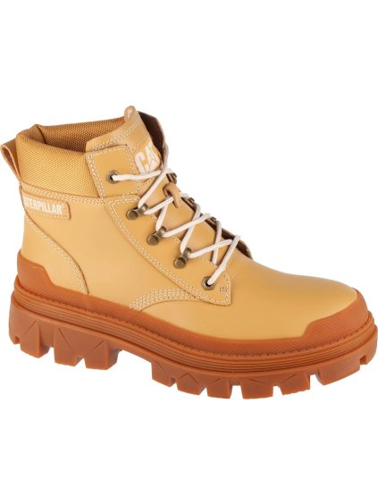 BÉŽOVÉ PÁNSKÉ KOŽENÉ KOTNÍKOVÉ BOTY CATERPILLAR COLORADO HARDWEAR WP