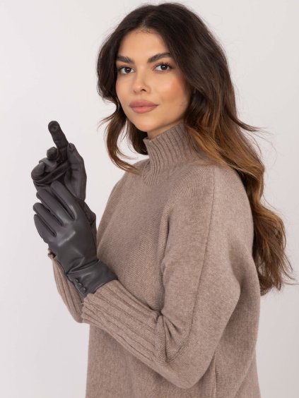 TMAVĚ ŠEDÉ ELEGANTNÍ DÁMSKÉ RUKAVICE