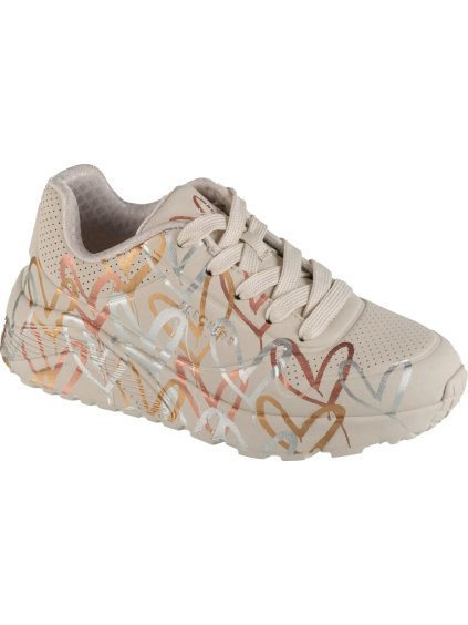 BÉŽOVÉ DÍVČÍ TENISKY SKECHERS JGOLDCROWN: UNO LITE - METALLIC