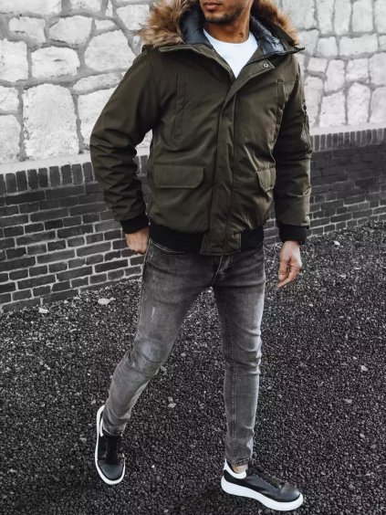 (VEL. L) TMAVĚ ZELENÁ KRÁTKÁ PARKA