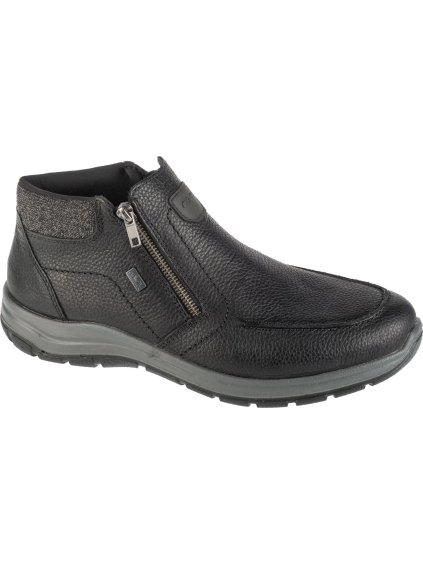 ČERNÉ PÁNSKÉ KOŽENÉ KOTNÍKOVÉ BOTY RIEKER BOOTIES