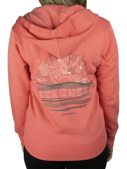 ORANŽOVÁ DÁMSKÁ MIKINA SKECHERS FULL ZIP HOODIE (Velikost L)