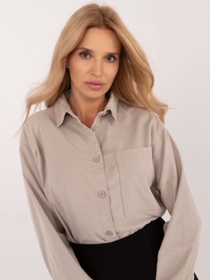 BÉŽOVÁ DÁMSKÁ MANŠESTROVÁ OVERSIZE KOŠILE
