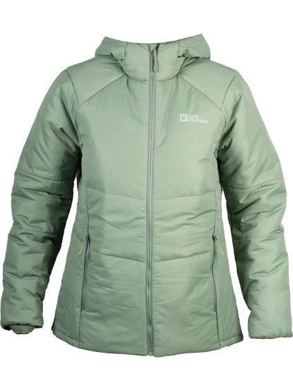 SVĚTLE ZELENÁ DÁMSKÁ BUNDA JACK WOLFSKIN BERGLAND INS HOODY W (Velikost M)