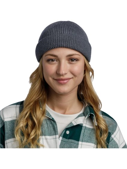 TMAVĚ ŠEDÁ VLNĚNÁ ČEPICE BUFF ERVIN MERINO HAT BEANIE