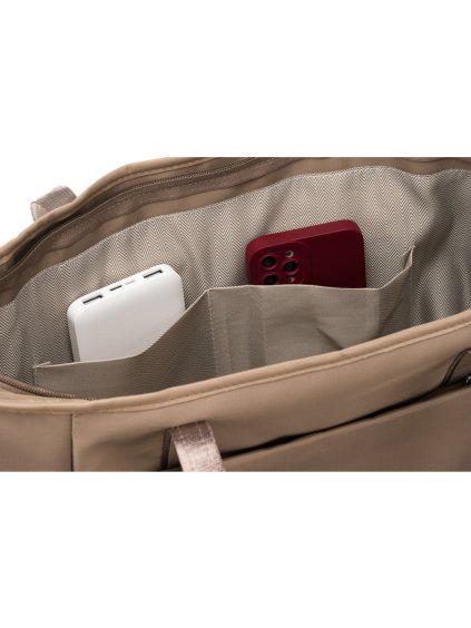 BÉŽOVÁ SHOPPER KABELKA NA ZIP PETERSON