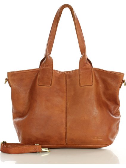 MARCO MAZZINI CAMEL KOŽENÁ SHOPPER KABELKA (Velikost ONE SIZE)