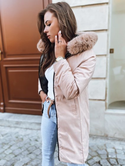 (VEL. L) KHAKI-BÉŽOVÁ OBOUSTRANNÁ BUNDA SOPHIA SNUGGLE