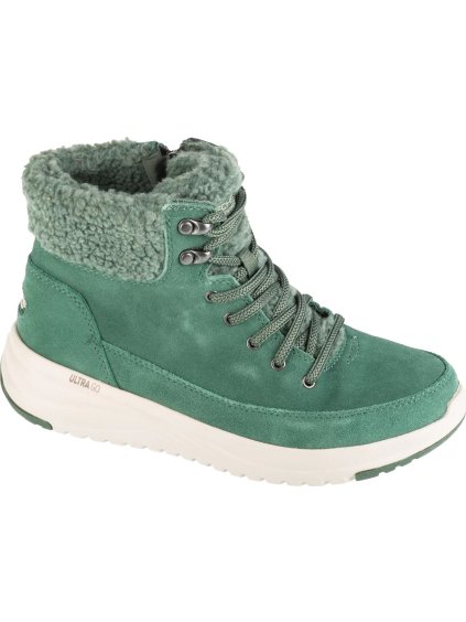 TMAVĚ ZELENÉ DÁMSKÉ ZIMNÍ KOTNÍKOVÉ TENISKY SKECHERS ON-THE-GO STELLAR - WINTERIZE (Velikost 36)