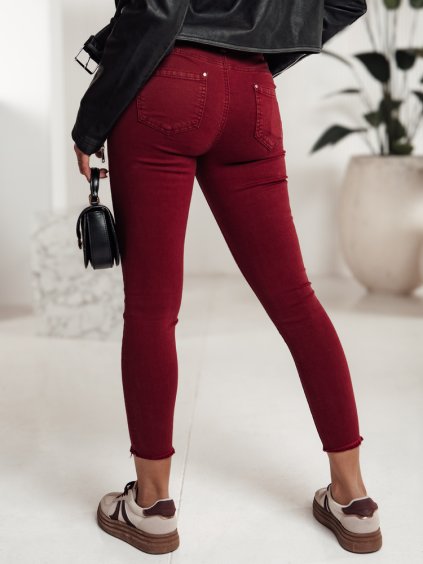 VÍNOVÉ DÁMSKÉ SKINNY DŽÍNY BRITTNIX (Velikost 28)