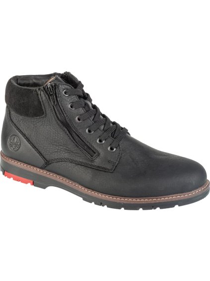 ČERNÉ PÁNSKÉ KOŽENÉ KOTNÍKOVÉ BOTY RIEKER BOOTIES