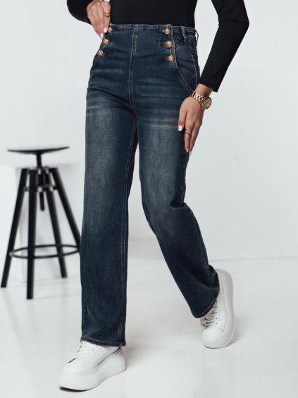 DÁMSKÉ ROVNÉ DŽÍNY S VYSOKÝM PASEM VIVEZZI (Velikost S)