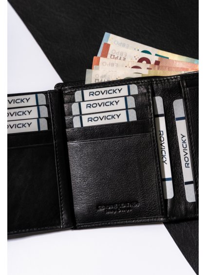 ROVICKY PÁNSKÁ VERTIKÁLNÍ KOŽENÁ PENĚŽENKA S RFID L239