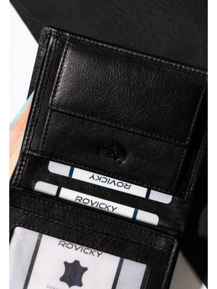 ROVICKY PÁNSKÁ VERTIKÁLNÍ KOŽENÁ PENĚŽENKA S RFID L239